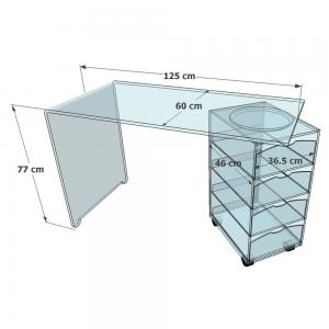 Bureau 4 Tiroirs Plexiglass