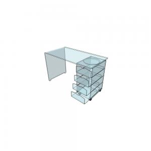 Bureau 4 Tiroirs Plexiglass