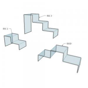 Lot de 2 escaliers plexiglas