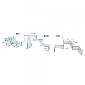 Lot de 2 escaliers plexiglas