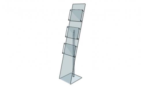 Totem plexiglas 3 bacs