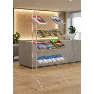 Présentoir sur pied 4 tablettes A4
