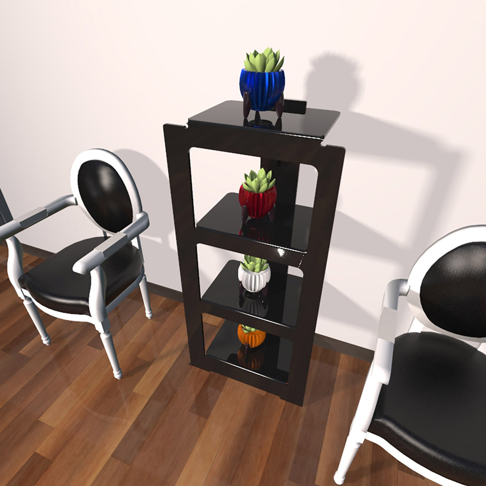 Etagère de rangement plexi noir