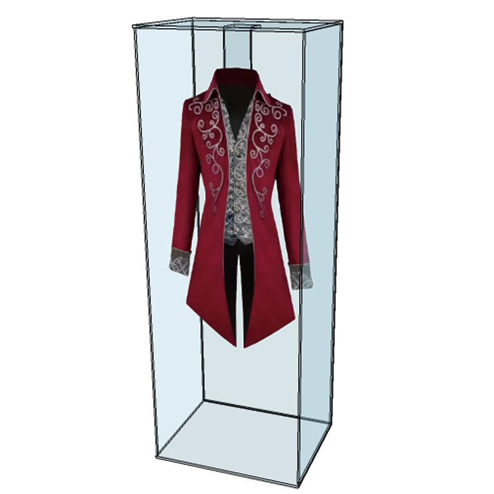 Vitrine transparente pour costume