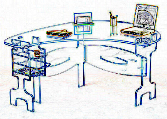 tables et bureaux transparents