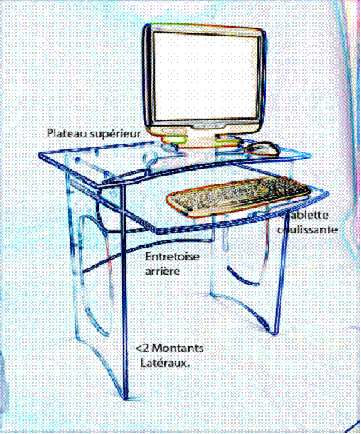 bureau dappoint tablette coulissante