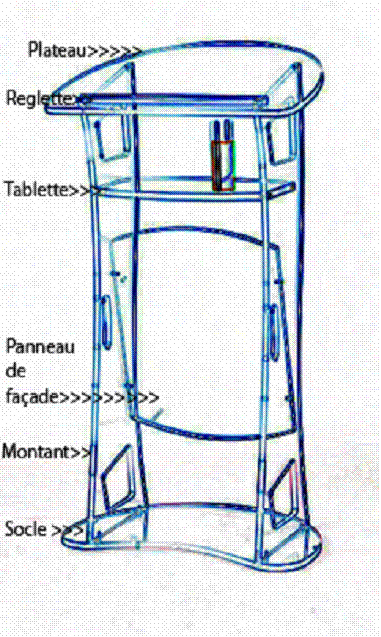 pupitre design plexiglass